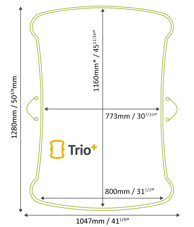 Trio-Footprint Stiltz Trio+ Homelift footprint